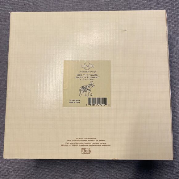 Lenox Meji The Flower Blossom Elephant Porcelain Figurine Original Box - Picture 3 of 9